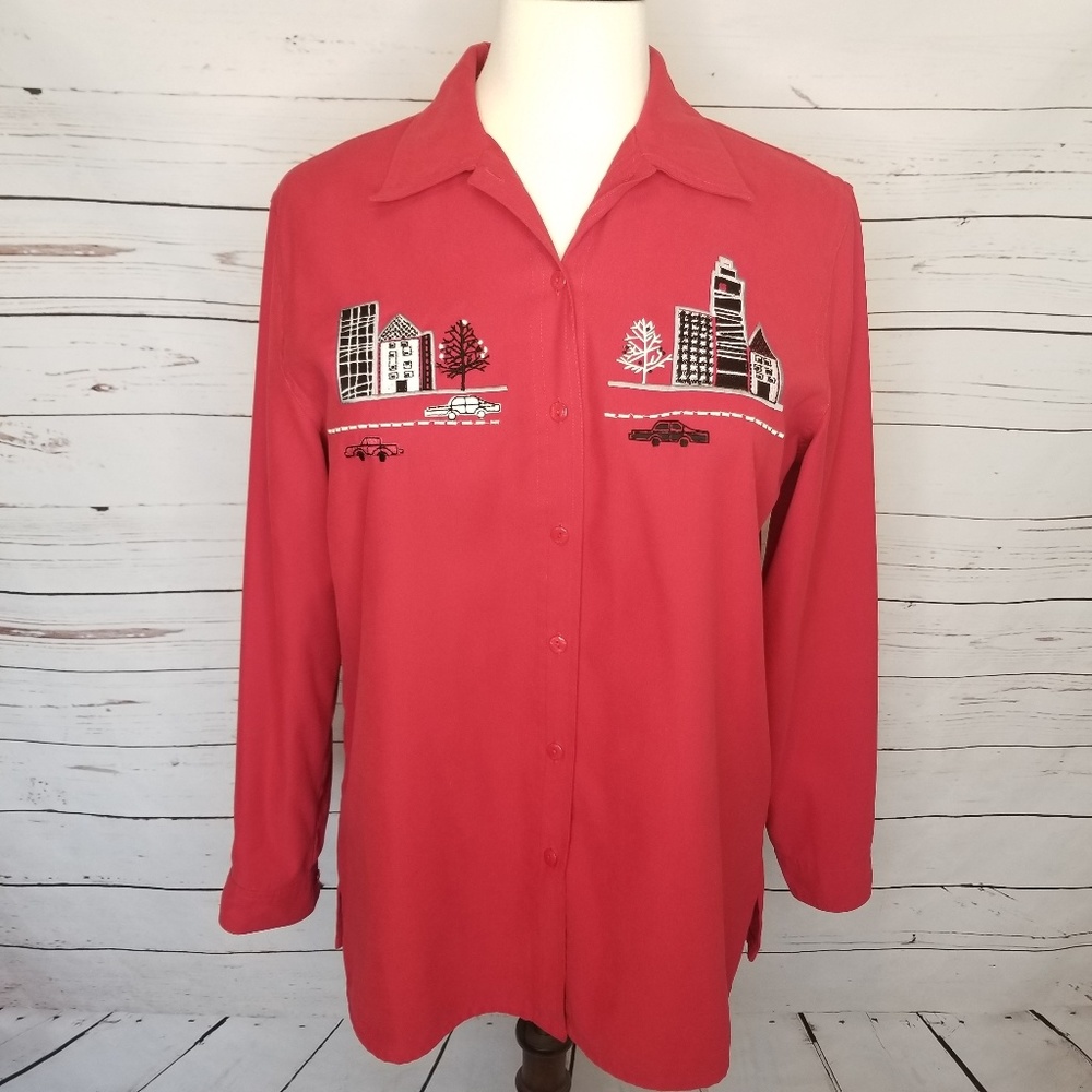 ALLISON DALEY Embroidered Long Sleeve Shirt 16